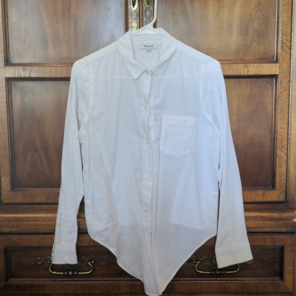 Madewell Front Tie Button Down White Medium